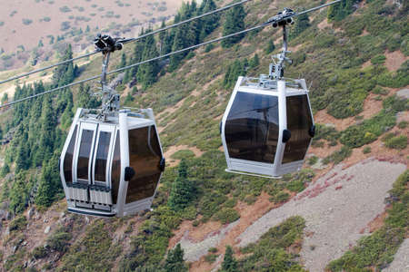 Photo cableway in the mountains, photo booths