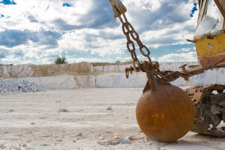 Marble quarry in Kazakhstan, white marble, view. Equipment for mining marbleの写真素材