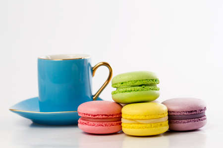 collection of colourful French macaronsの写真素材