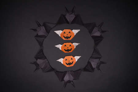 Halloween Background. Black background. Black bats