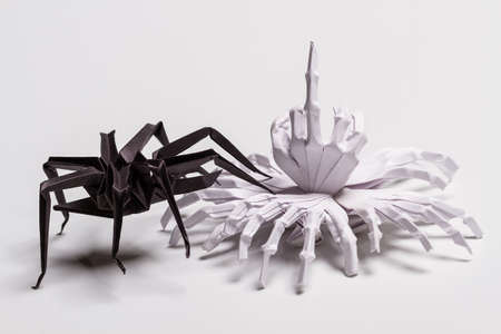 White Halloween Background with White Skeleton Hands