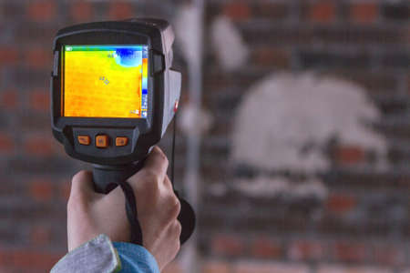 Thermal Image of Heat Leak through Windowsの写真素材