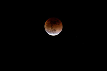The view of the moon in total lunar Eclipse, Russia on 31 Jan 2017