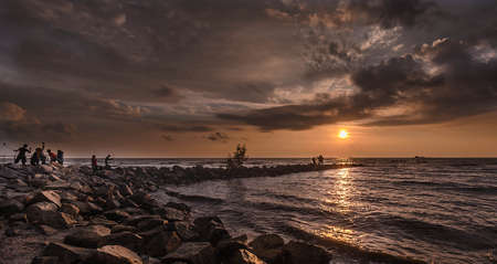 people at beachの写真素材