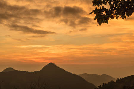 The Mountain with sunset background.の写真素材