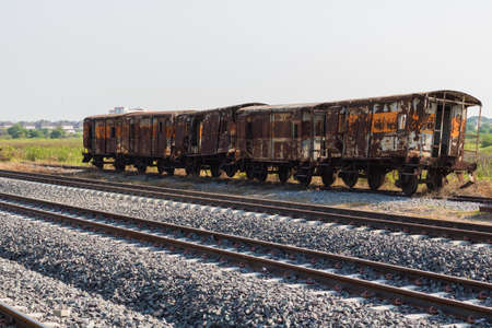 Old Trains on the tracks.の写真素材
