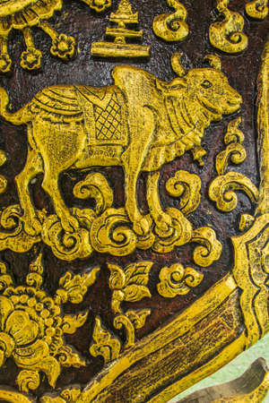 Cow one of the zodiac based on the belief of the people of Asia. This is the year that represents destiny and lifestyle.の写真素材