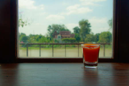 Orange Fragrance Candles of various colors by blur background.の写真素材
