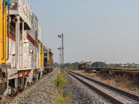 Trains on the tracks.の写真素材