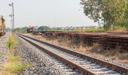 Trains on the tracks.の写真素材