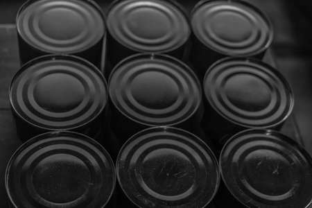 Canned condensed milk were sorted.の写真素材