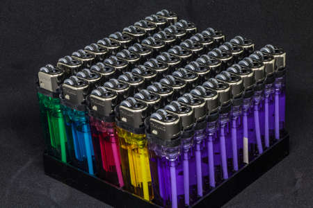 Lighter were placed in a plastic insert.の写真素材