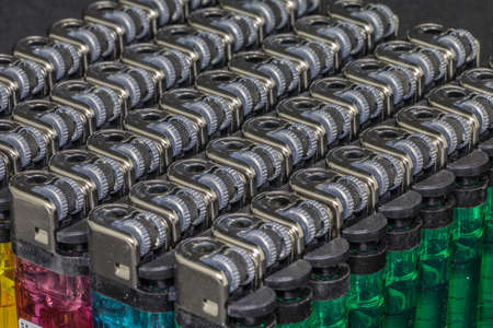 Lighter were placed in a plastic insert.の写真素材