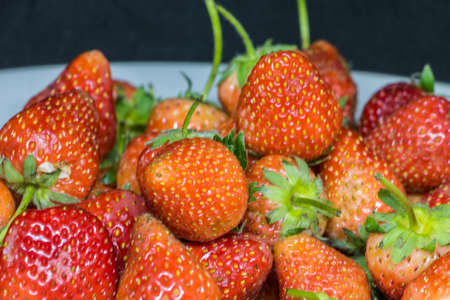 Fresh Strawberry on the black background.の写真素材