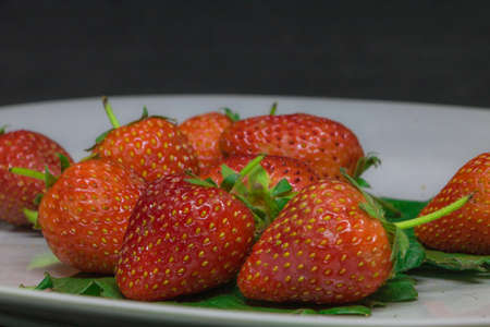 Fresh Strawberry on the black background.の写真素材