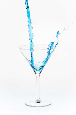 Blue blended drink splashedの写真素材