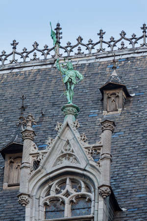 Rooftop architectural details in the Grand Place, Brusselsの写真素材