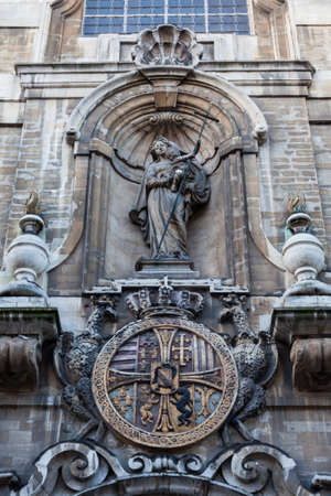 Facade of a church in Brusselsの写真素材