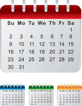 Calendar with various colorsのイラスト素材