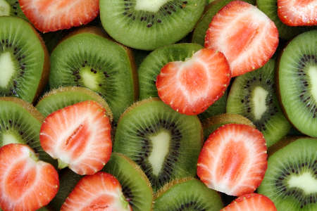 Strawberries and Kiwiの写真素材