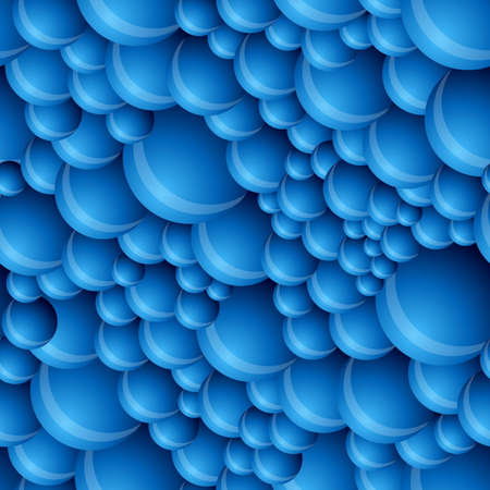 Seamless Blue Bubble Patternのイラスト素材