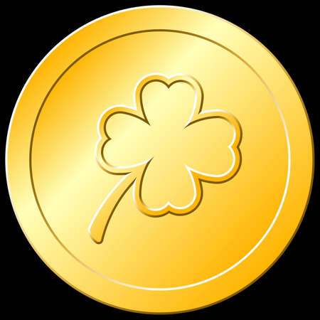 Gold Shamrock Coinのイラスト素材