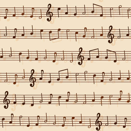 Seamless Musical Notation Patternのイラスト素材