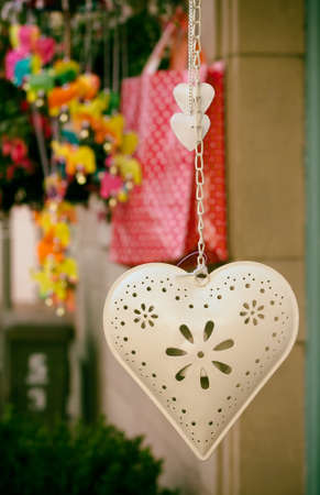 Hanging heartの写真素材