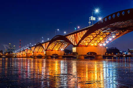 Seongsan bride at night in winter of seoul,south Koreaのeditorial素材