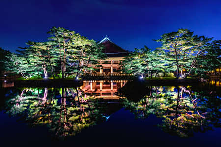 Gyeongbokgung Palace at night in seoul,Koreaのeditorial素材