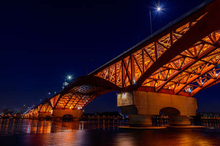 Seongsan bride at night in winter of seoul,south Koreaのeditorial素材