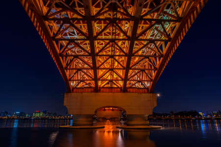 Seongsan bride at night in winter of seoul,south Koreaのeditorial素材