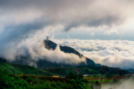 Phu Tubberk Mountain and fog at Phetchabun,Thailandの写真素材