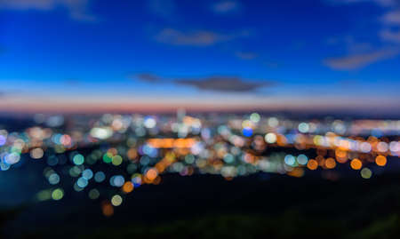 Seoul city of bokeh night light.