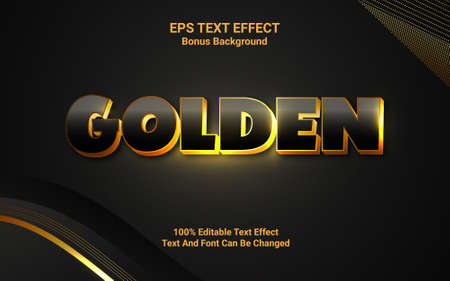Golden EPS Text Effect editable font and textのイラスト素材
