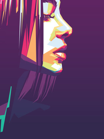 Colorful Women Picture Illustrationのイラスト素材