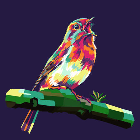 Colorful Bird Illustrationのイラスト素材