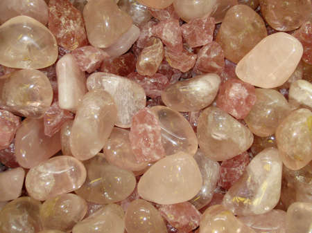 Lots of rose quartz stonesの写真素材