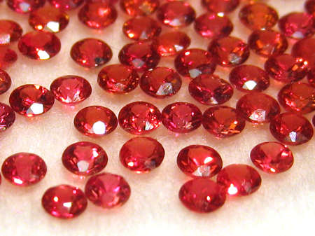 Group of little faceted rubiesの写真素材