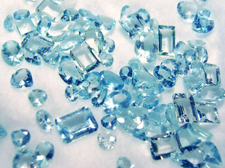 Group of little faceted aquamarinesの写真素材