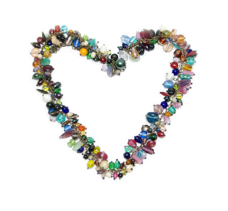 heart from color glass beadsの写真素材