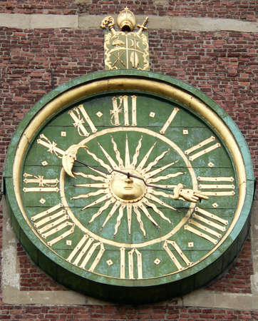 Clock on the Chapel in Wawel Castle, Krakow, Polandの写真素材