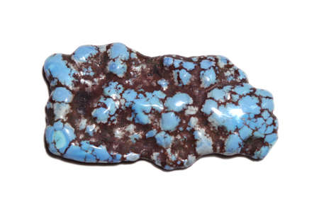 Large piece of rare natural turquoise on white backgroundの写真素材
