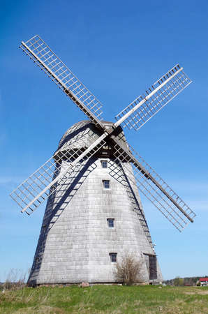 Old wooden wind mill in Latvia, Europe