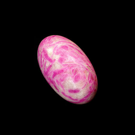 Pink ruby egg on black backgroundの写真素材