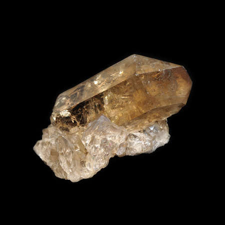 Smoky quartz on black background