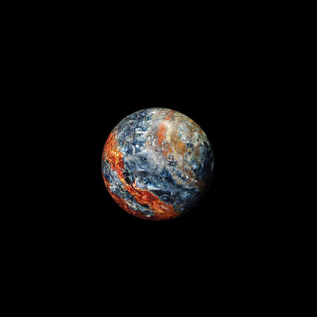 Natural petersite ball on black backgroundの写真素材