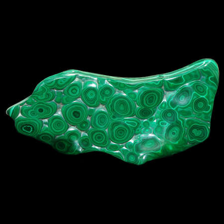 Huge malachite stone on black backgroundの写真素材