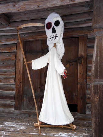 Rag doll "white death with a scythe" handmadeの写真素材