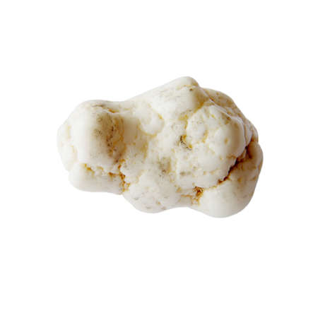 Natural howlite tumbled stone on white backgroundの写真素材